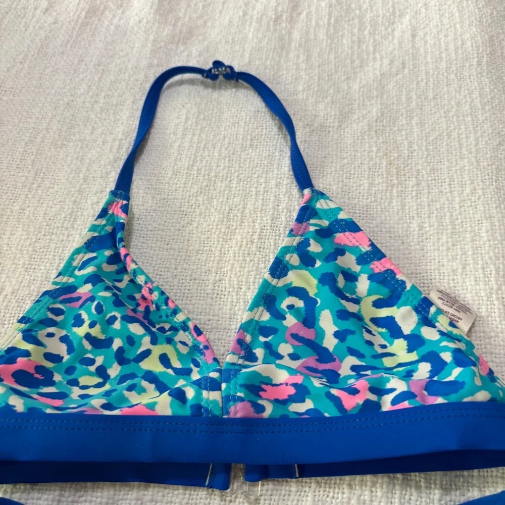 OP & Wonder Nation Girls Swimsuit Bundle Mermaid Tail Leopard Blue XS 4-5 5pc